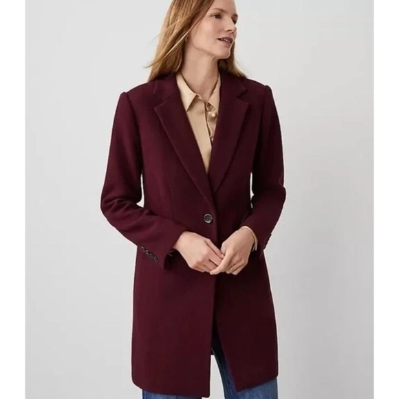 Ann Taylor Chesterfield Wool Blend Coat NEW - Picture 1 of 9